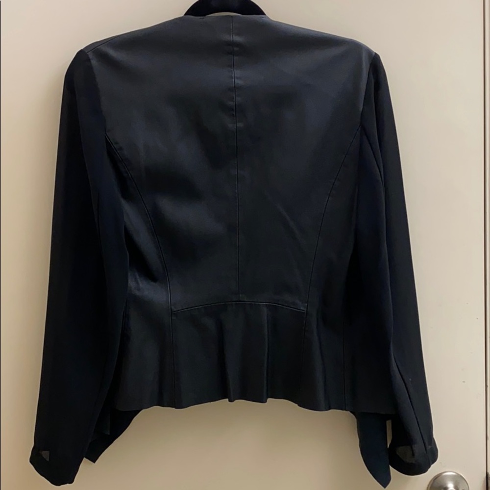 Zara Basic Long Sleeve Leather Coat - image 2
